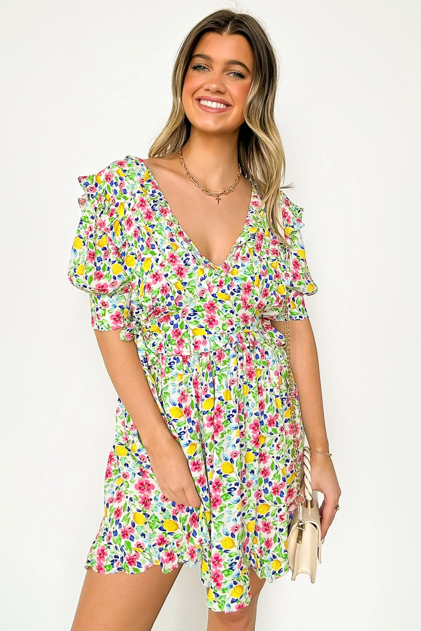 Sip on Style Ruffle Printed Dress sold by Madison + Mallory product image thumbnail 4