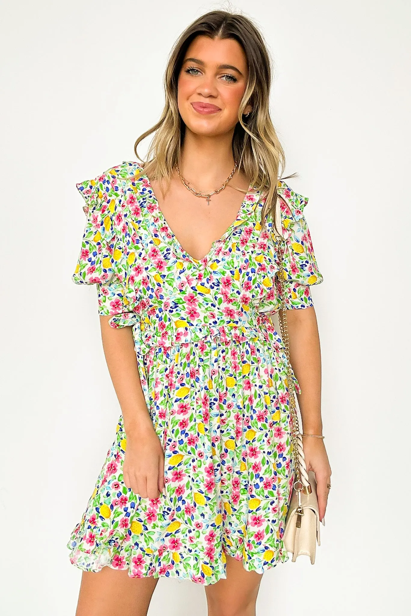Sip on Style Ruffle Printed Dress sold by Madison + Mallory product image thumbnail 5