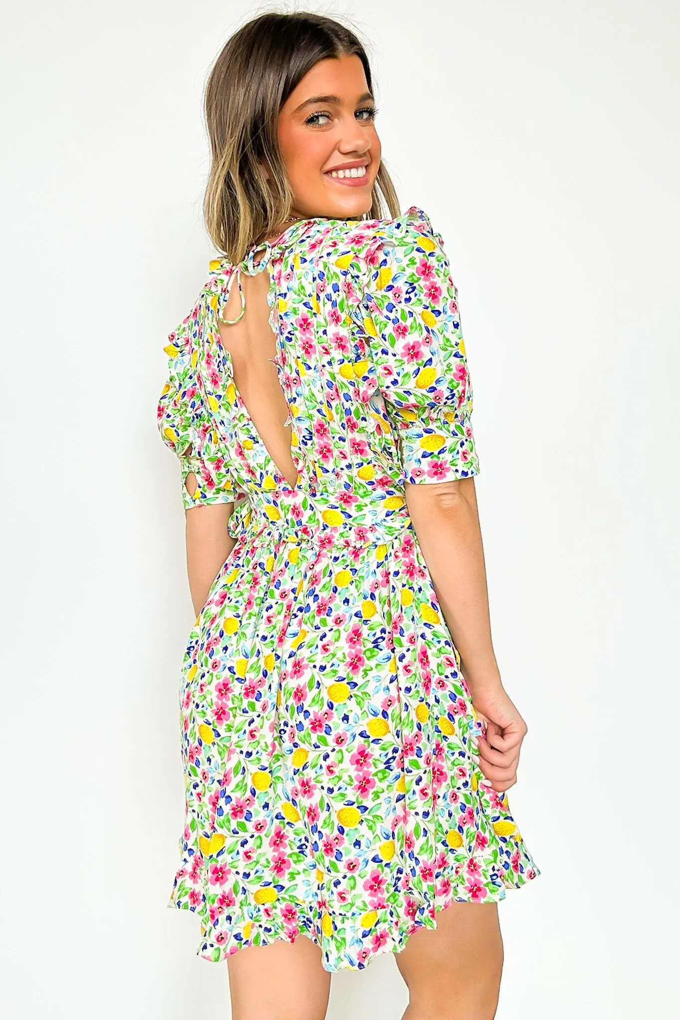 Sip on Style Ruffle Printed Dress sold by Madison + Mallory product image thumbnail 3