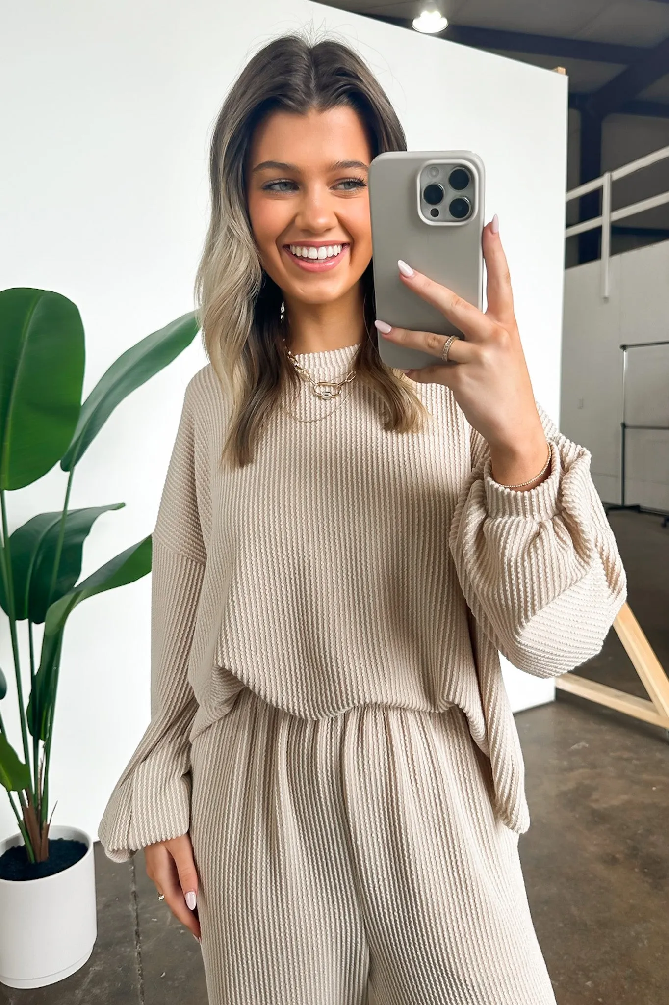 Manifest Ribbed Long Sleeve Relaxed Top - FINAL SALE sold by Madison + Mallory