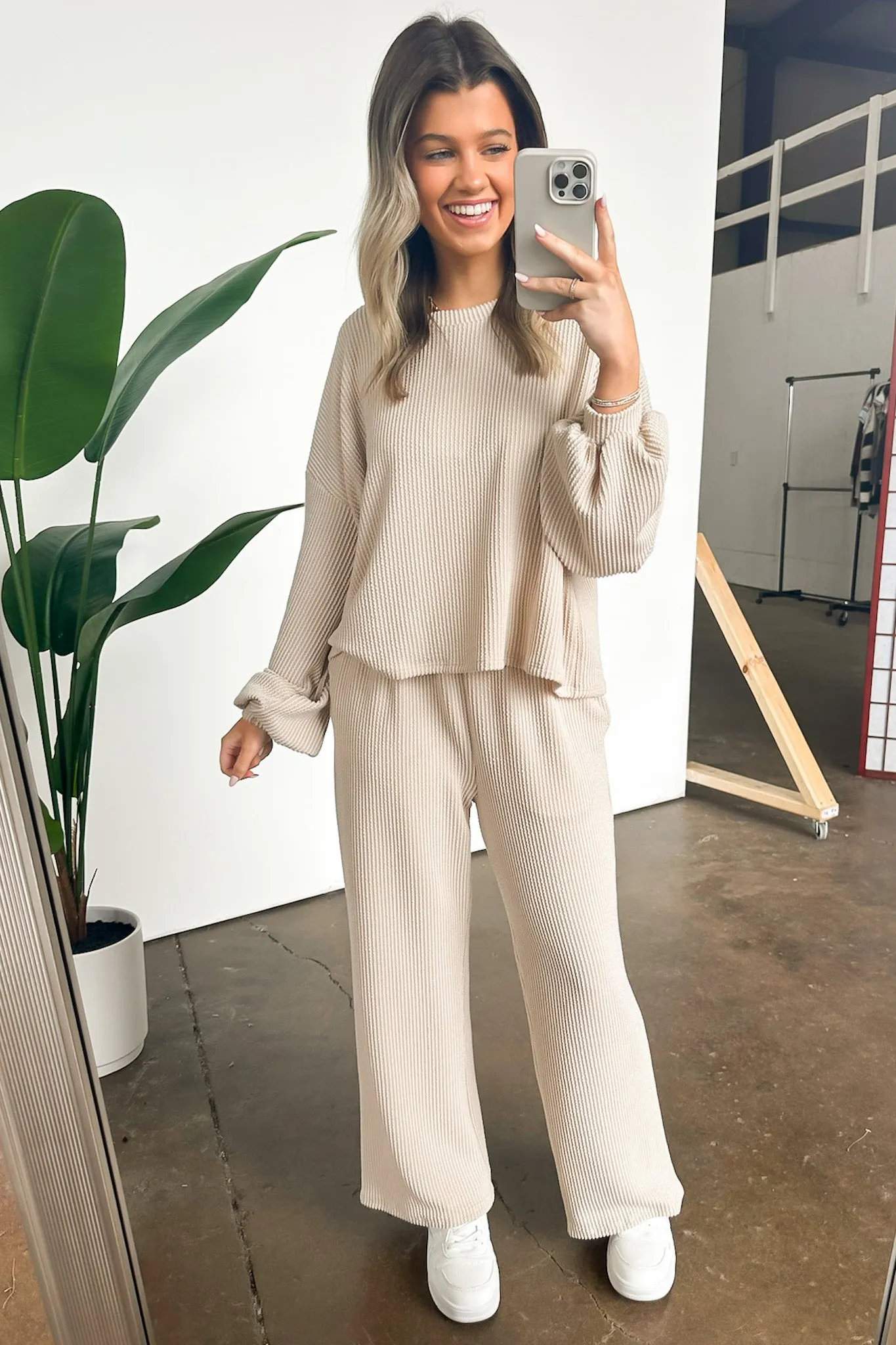 Manifest Ribbed Long Sleeve Relaxed Top - FINAL SALE sold by Madison + Mallory product image thumbnail 3