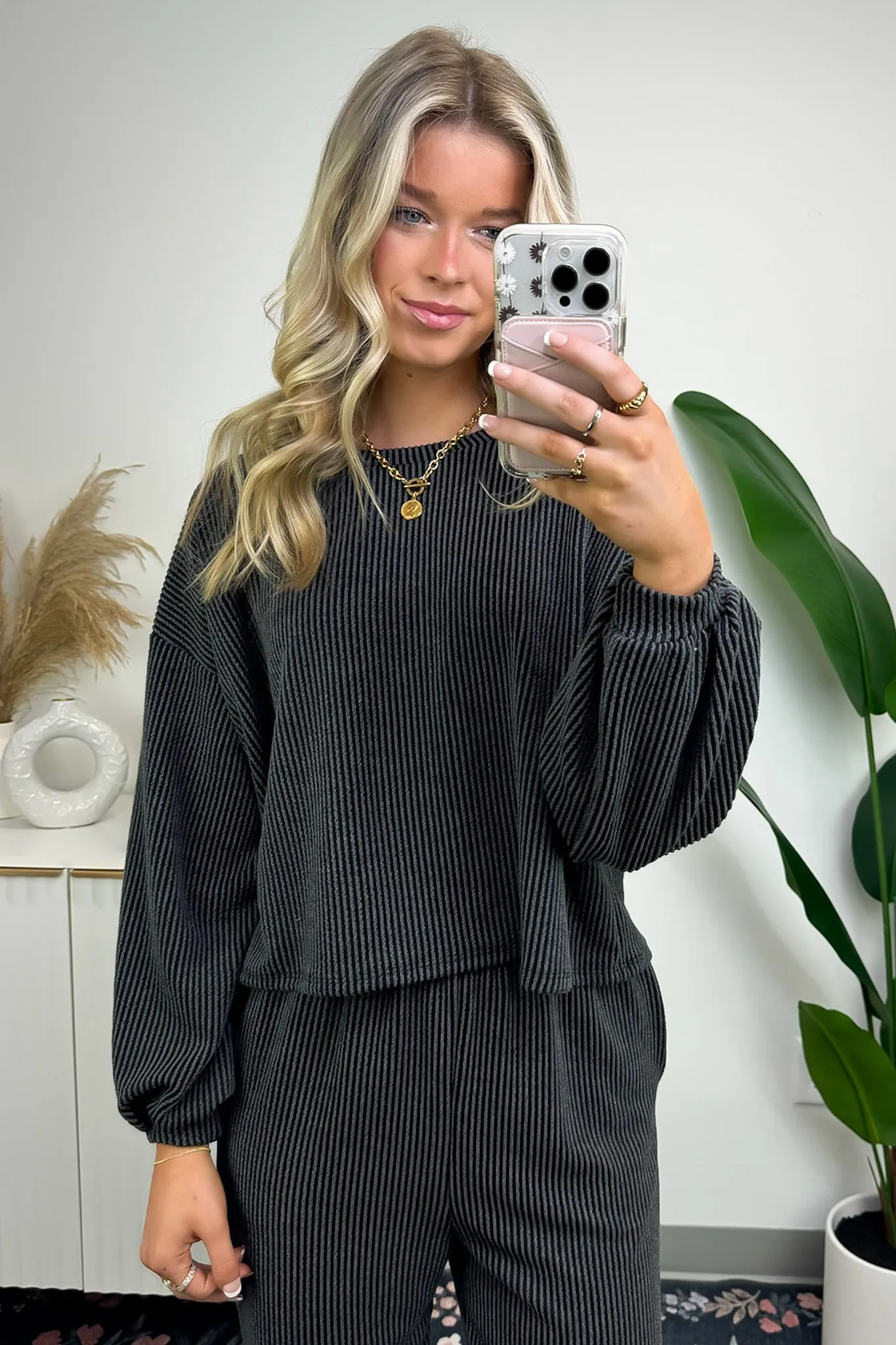 Manifest Ribbed Long Sleeve Relaxed Top - FINAL SALE sold by Madison + Mallory product image thumbnail 2