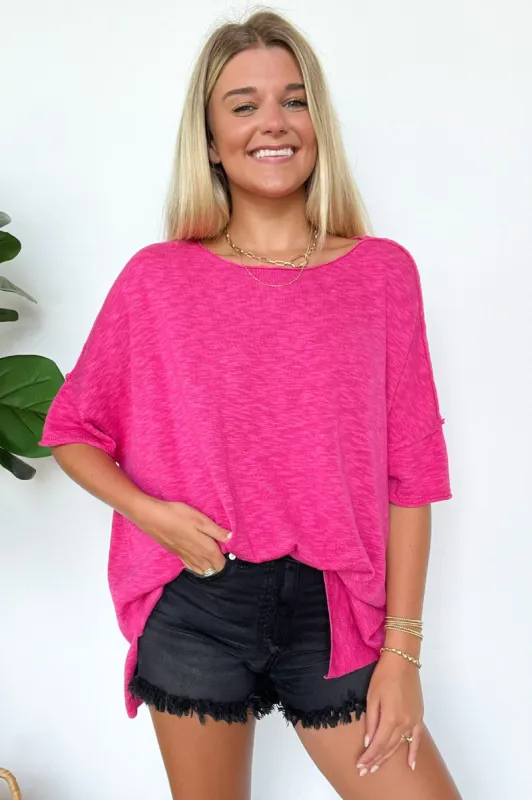 Casual Essence Raw Edge Oversized Top - FINAL SALE made by BiBi