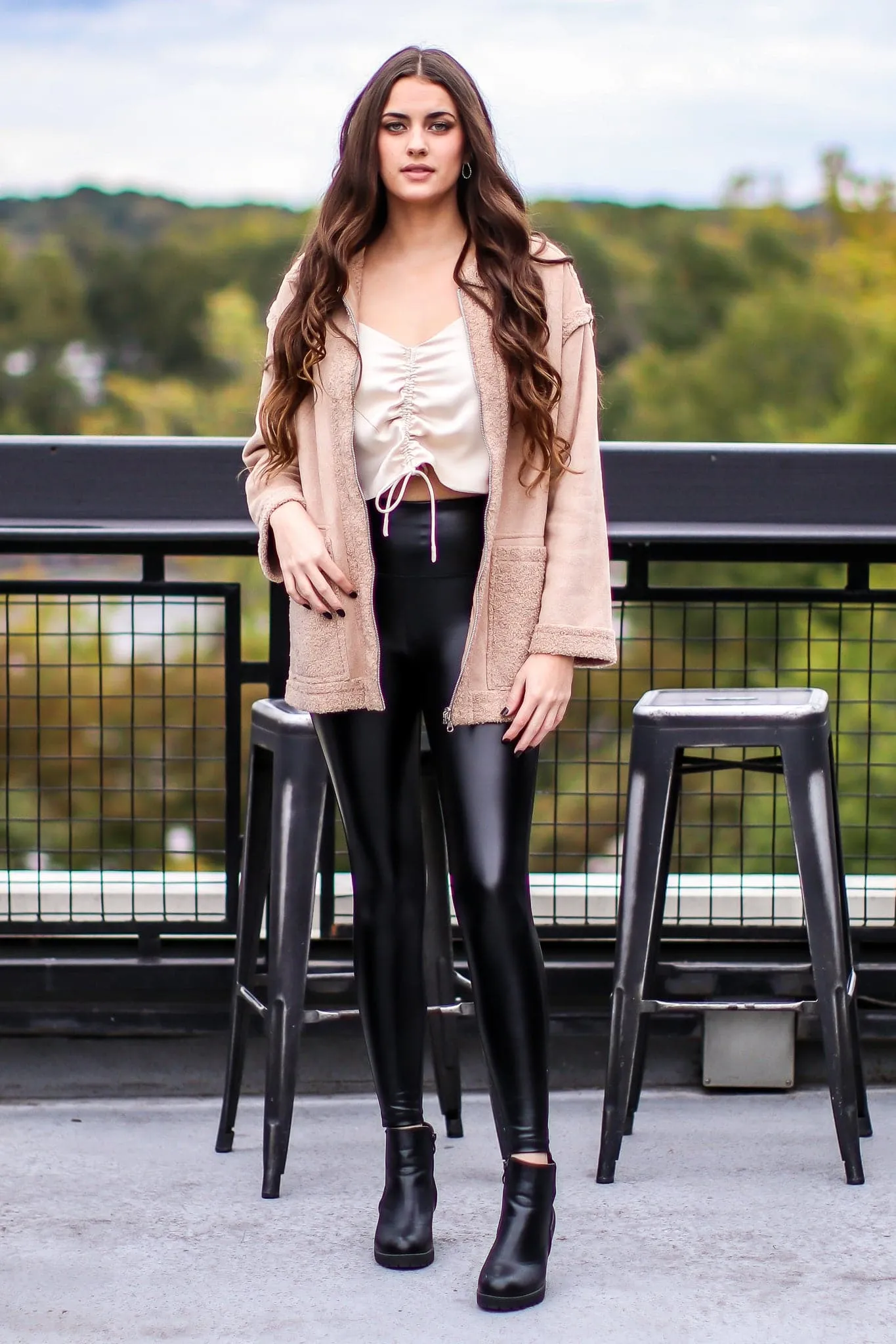 Chilly Weather Faux Suede Fur Trim Jacket - FINAL SALE sold by Madison + Mallory product image thumbnail 2