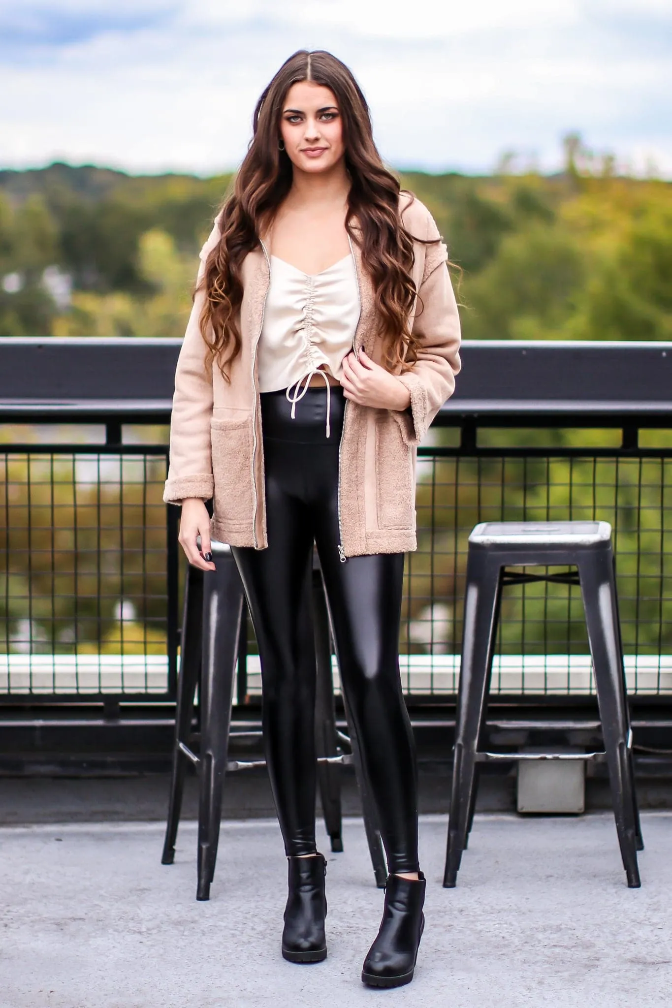 Chilly Weather Faux Suede Fur Trim Jacket - FINAL SALE sold by Madison + Mallory product image thumbnail 3