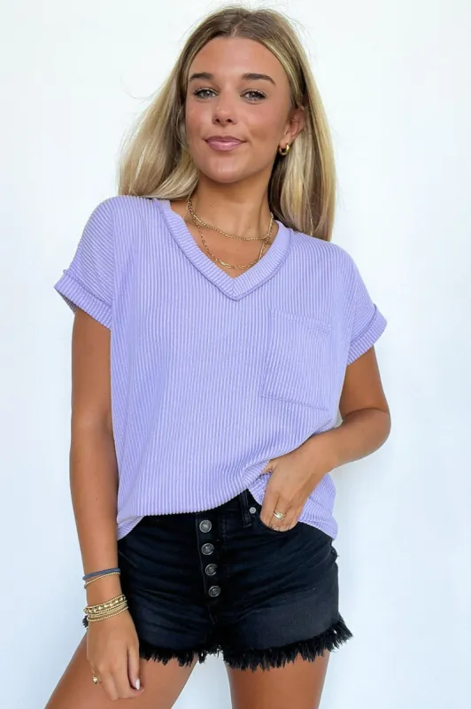 Perfect Essential V-Neck Dolman Pocket Top sold by Madison + Mallory