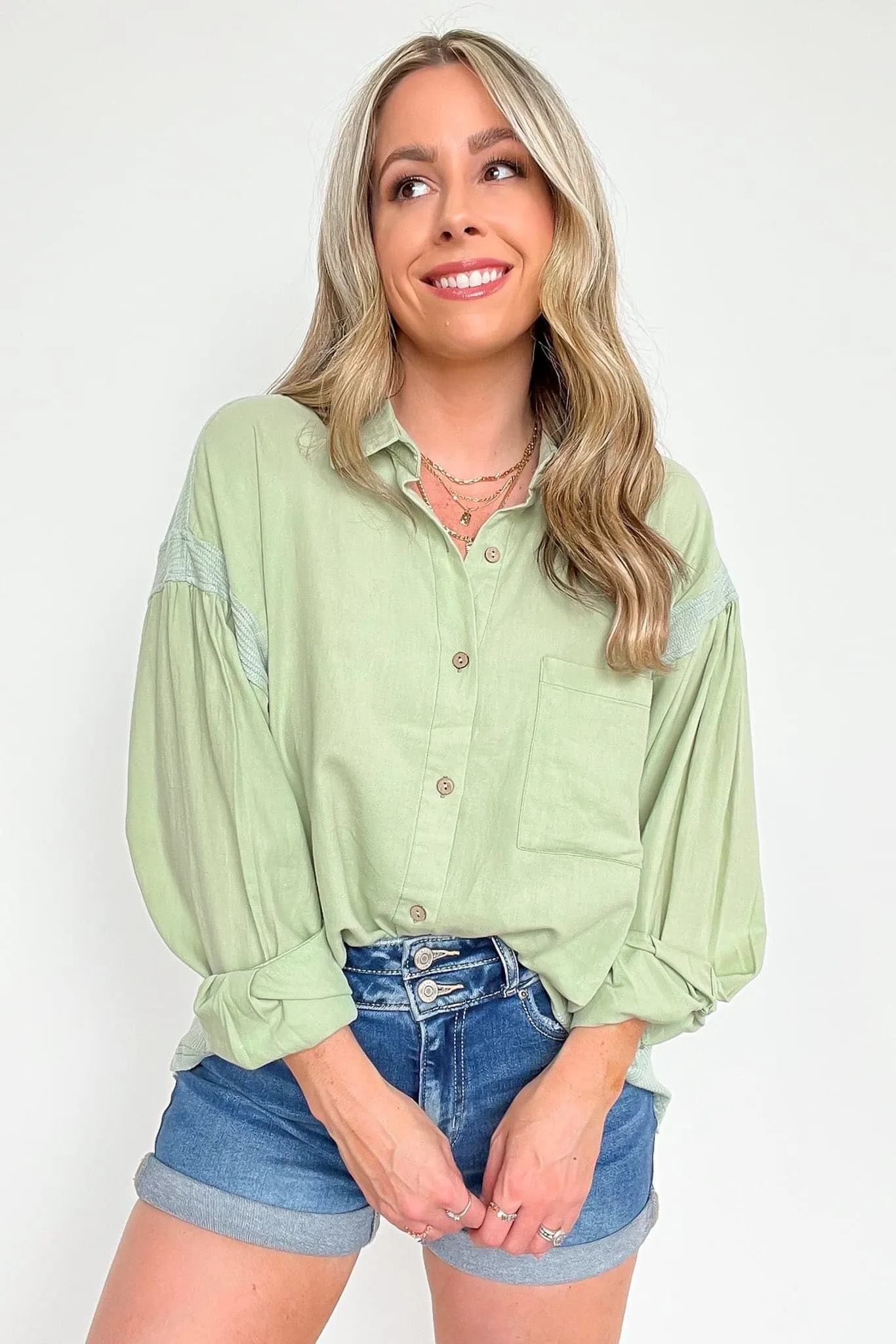 Jemmah Long Sleeve Button Top - FINAL SALE sold by Madison + Mallory