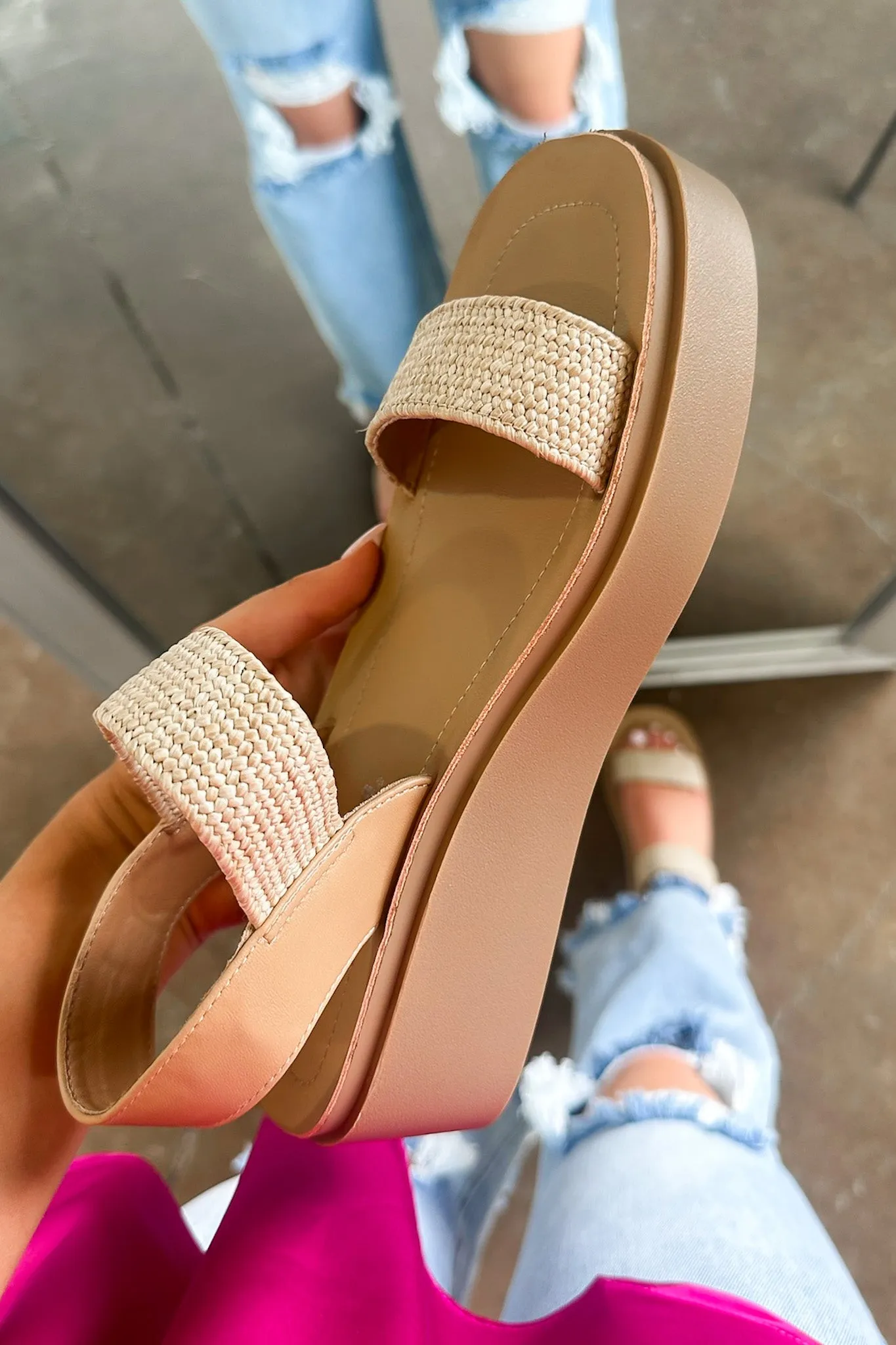 Beachy Bestie Raffia Strap Platform Sandal - FINAL SALE sold by Madison + Mallory