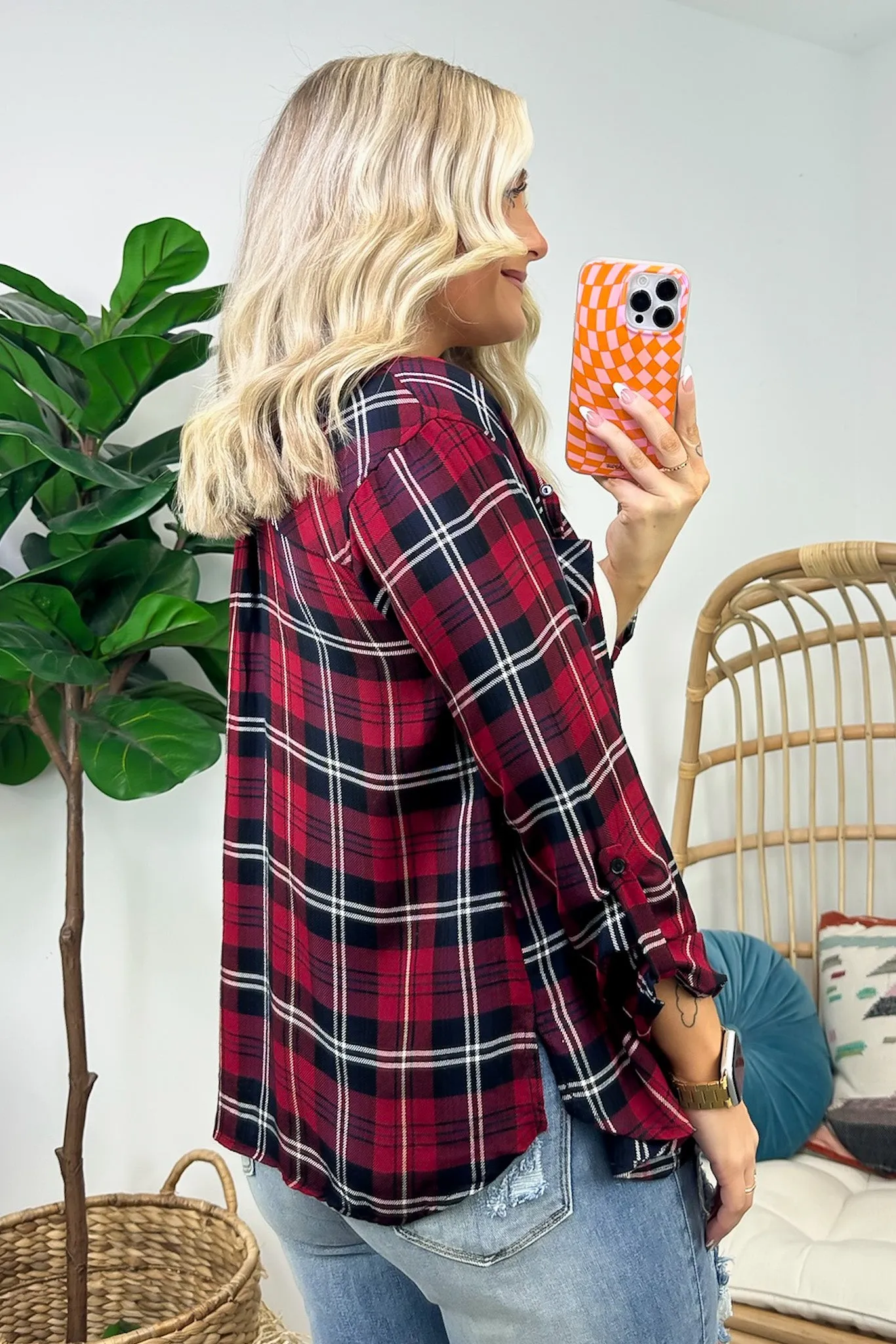 Emerie Oversized Plaid Button Down Top - FINAL SALE sold by Madison + Mallory product image thumbnail 4
