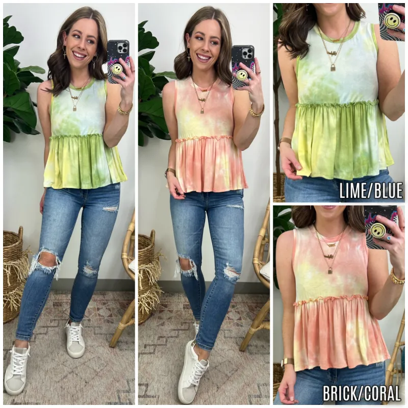 Rynlee Cloudwash Dye Peplum Top - FINAL SALE sold by Madison + Mallory
