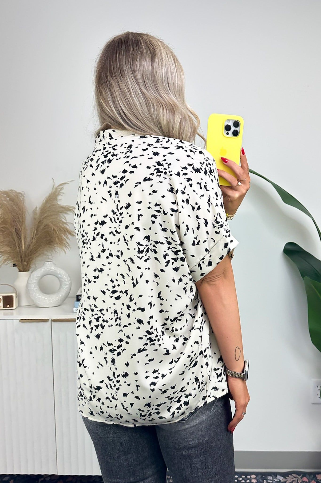 Seanna Abstract Print V-Neck Top sold by Madison + Mallory product image thumbnail 5