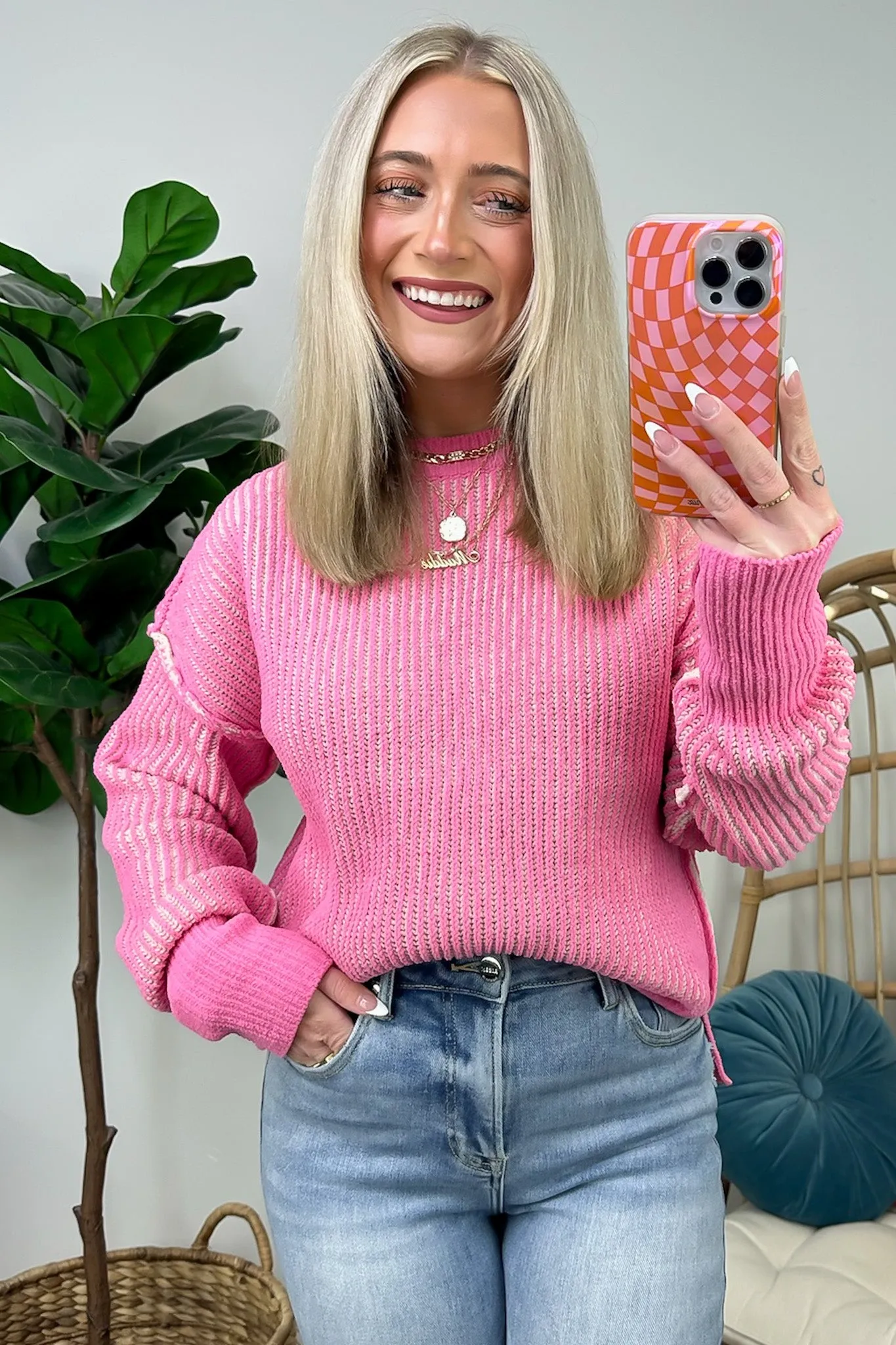 Shey Two Tone Knit Sweater - FINAL SALE sold by Madison + Mallory