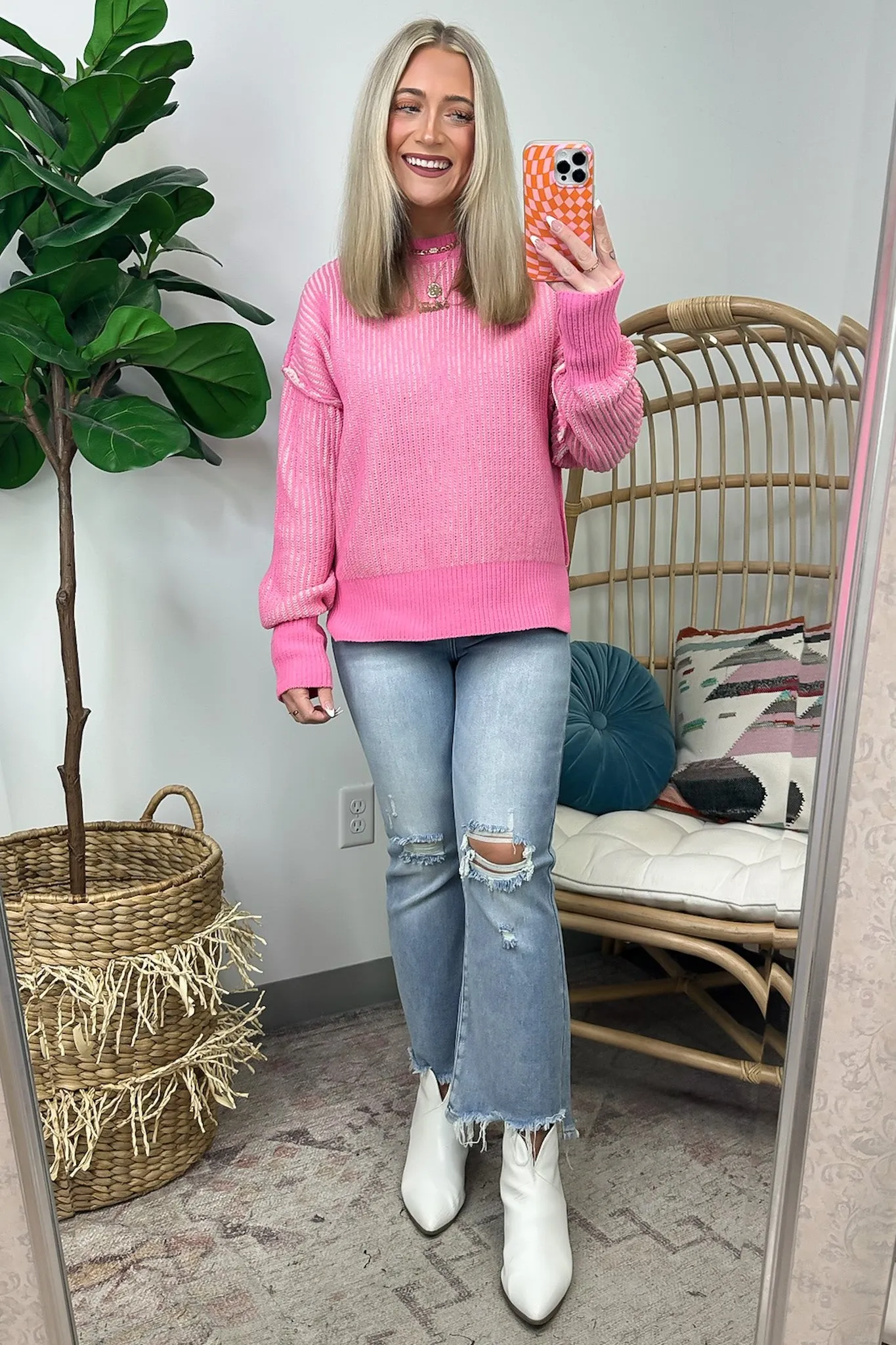Shey Two Tone Knit Sweater - FINAL SALE sold by Madison + Mallory product image thumbnail 2