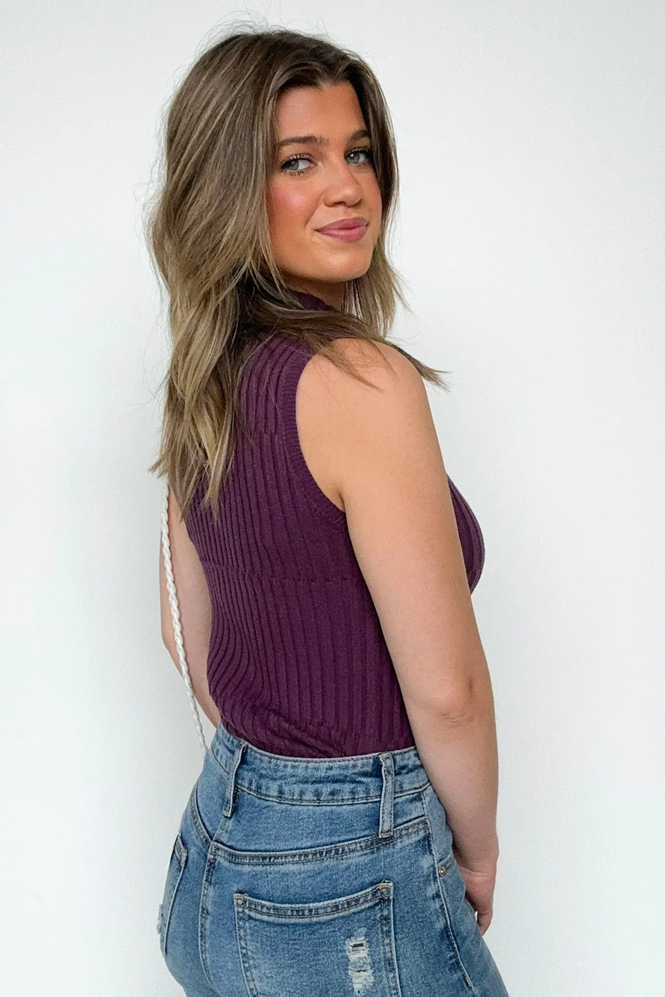 Alix Ribbed Mockneck Sleeveless Sweater - FINAL SALE sold by Madison + Mallory product image thumbnail 4
