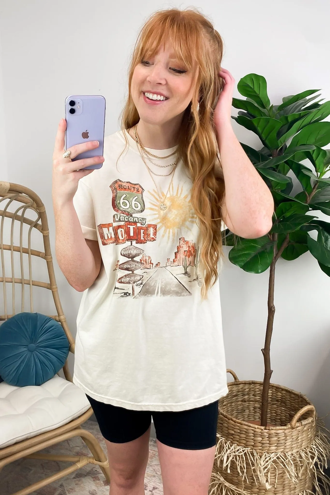 Route 66 Motel Vintage Oversized Graphic Tee - FINAL SALE sold by Madison + Mallory