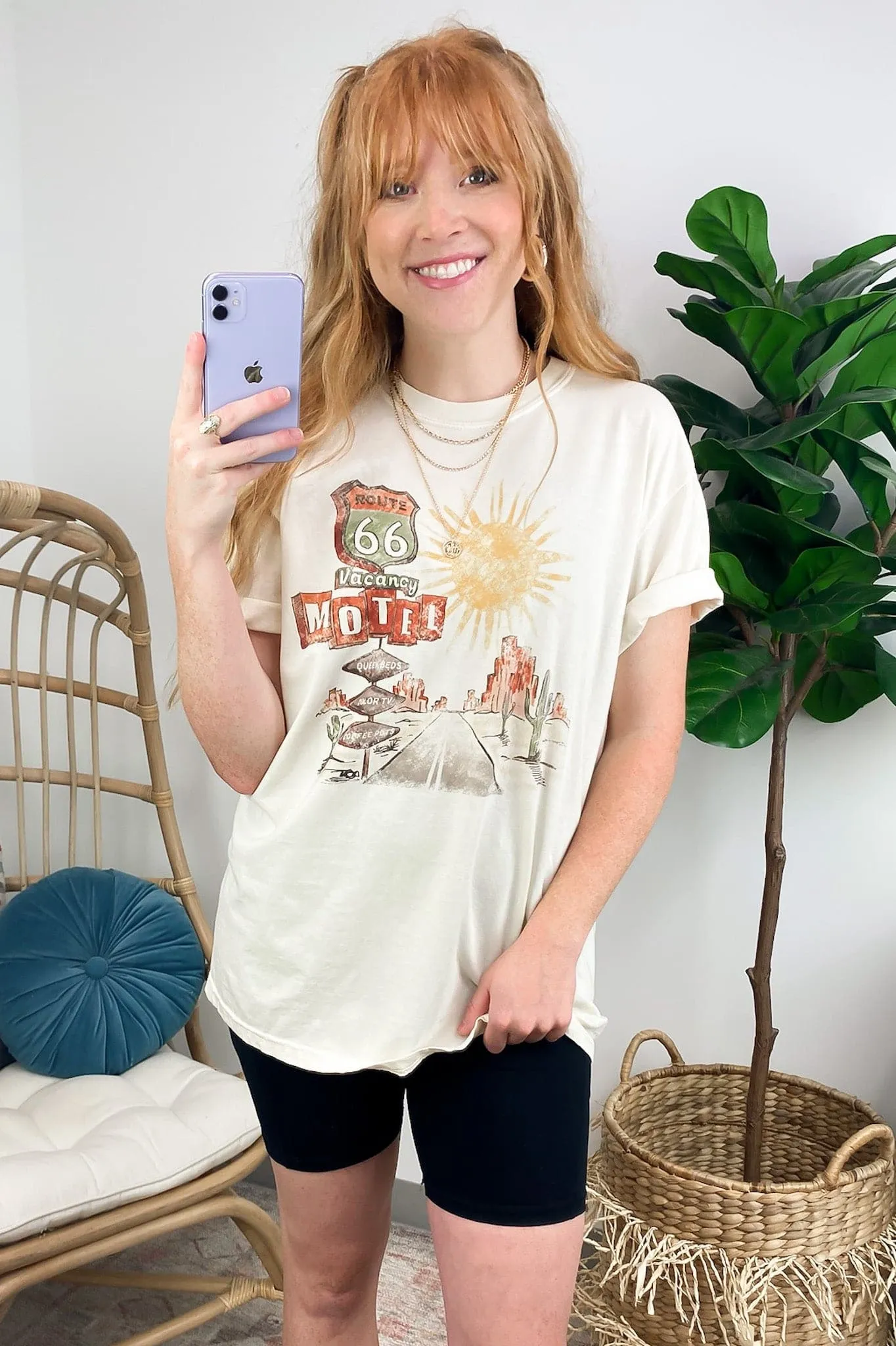 Route 66 Motel Vintage Oversized Graphic Tee - FINAL SALE sold by Madison + Mallory product image thumbnail 2