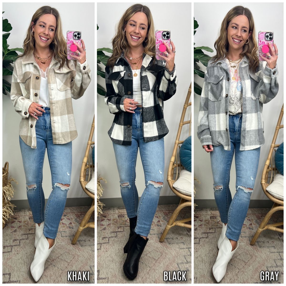 Acey Buffalo Plaid Woven Shacket - FINAL SALE sold by Madison + Mallory