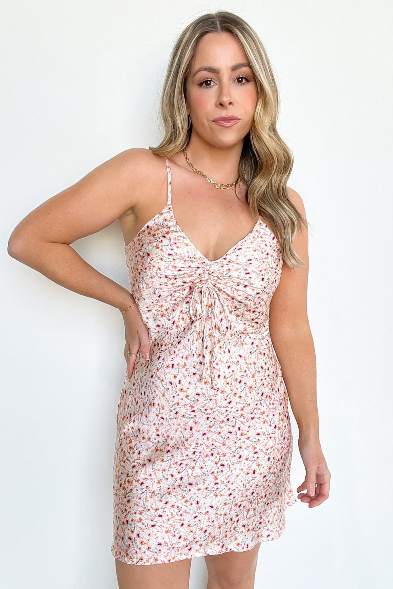 Delightful Darling Floral Ruched Front Dress - FINAL SALE sold by Madison + Mallory product image thumbnail 4