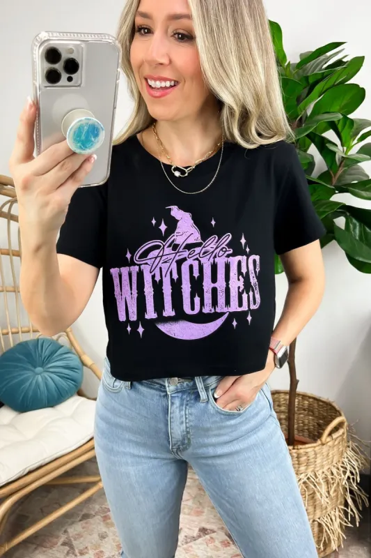 Hello Witches Graphic Cropped Tee - FINAL SALE sold by Madison + Mallory
