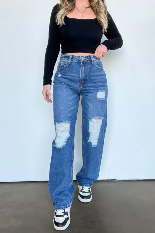 Mcklaye High Waist Distressed Jeans - FINAL SALE sold by Madison + Mallory