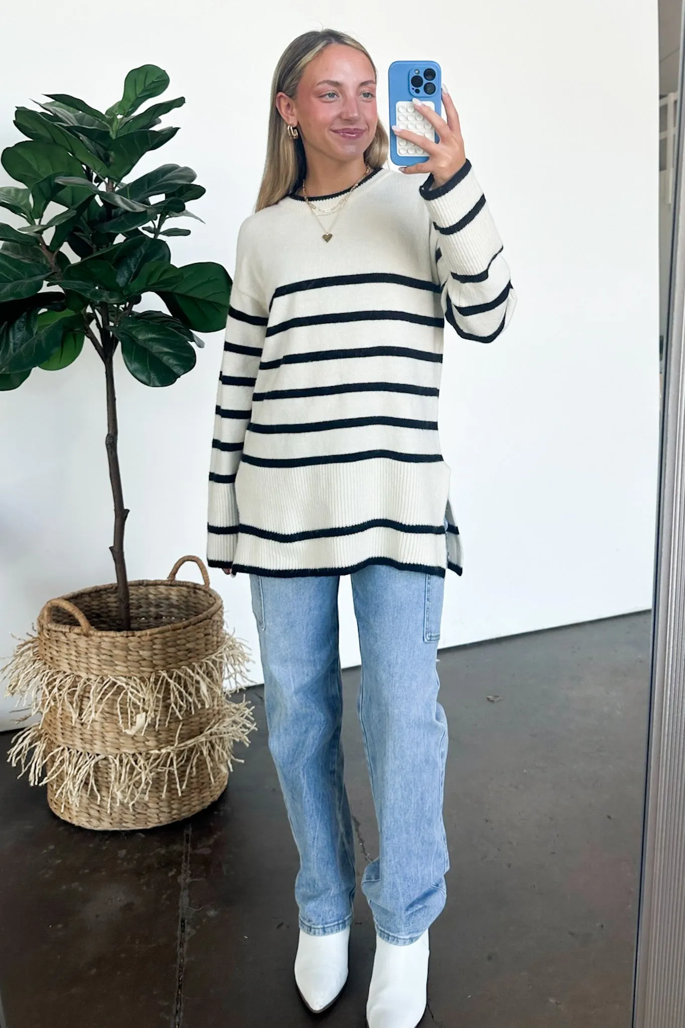 Cozy Stripe Delight Knit Sweater - FINAL SALE sold by Madison + Mallory product image thumbnail 3