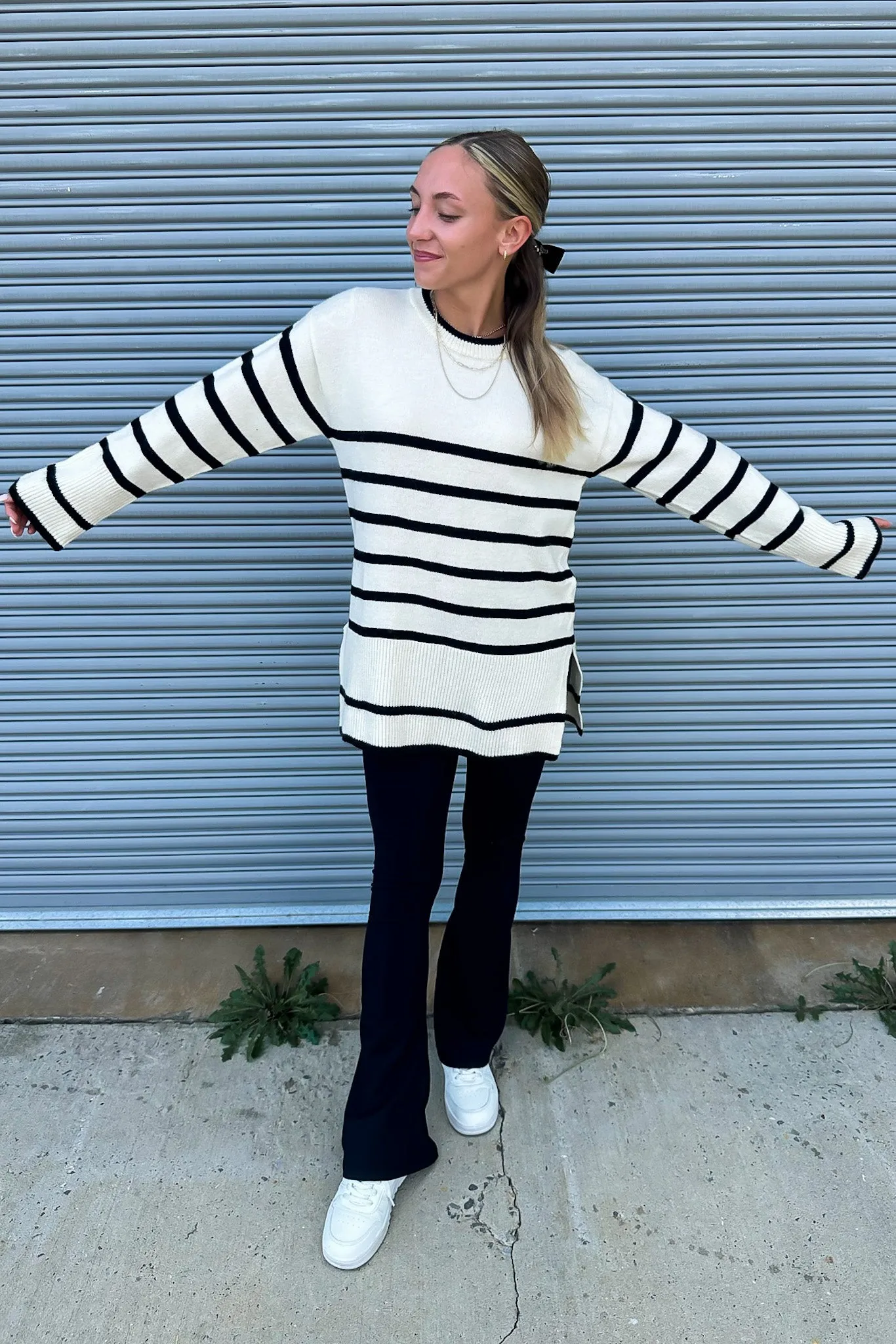 Cozy Stripe Delight Knit Sweater - FINAL SALE sold by Madison + Mallory