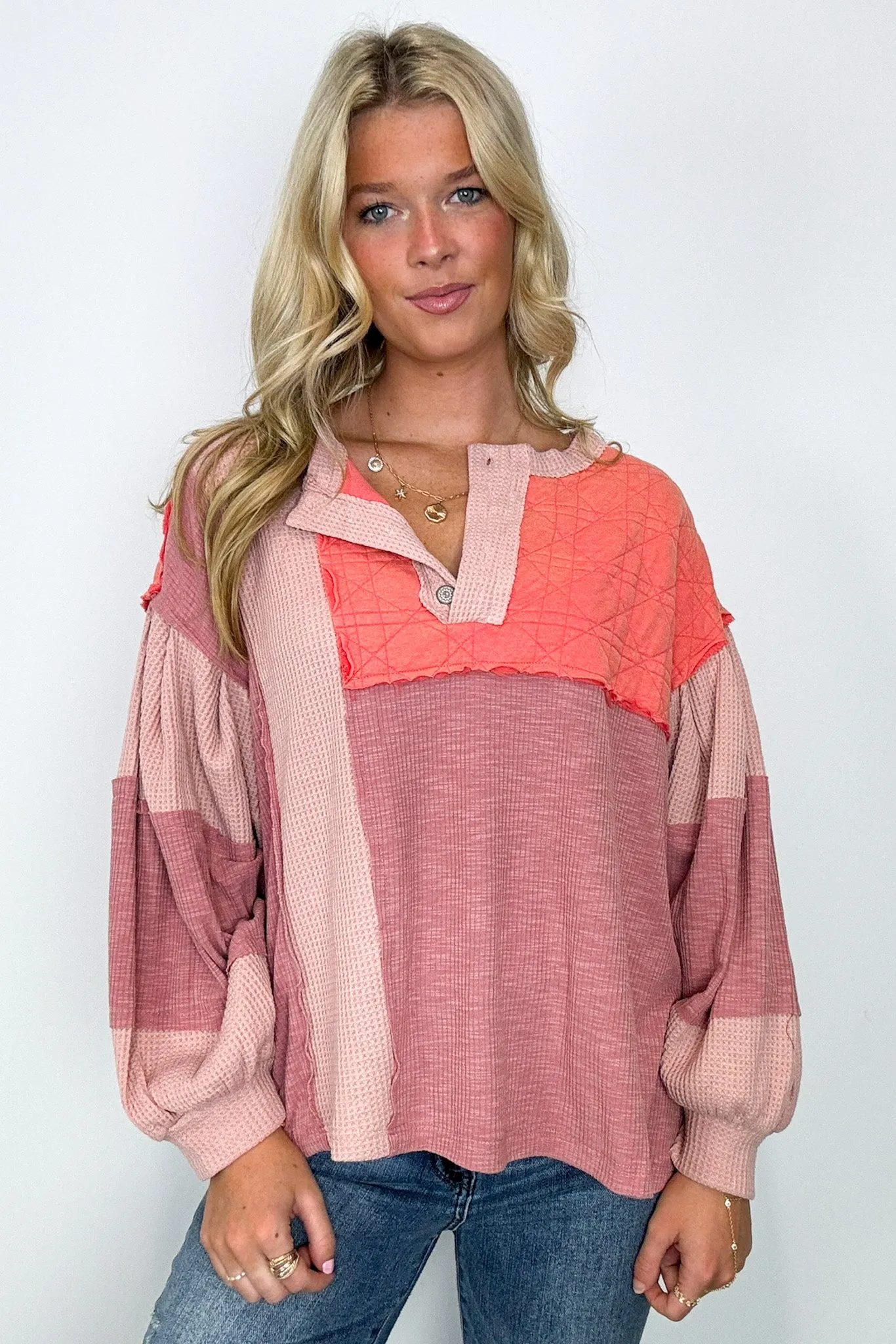 Kayleen Balloon Sleeve Thermal Top sold by Madison + Mallory product image thumbnail 2