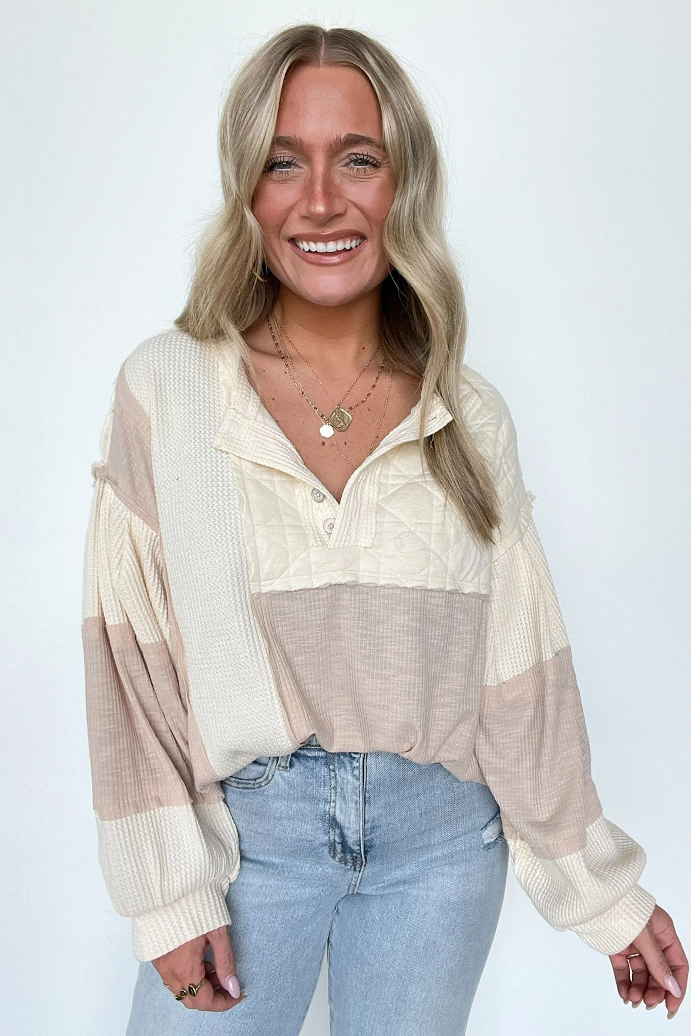 Kayleen Balloon Sleeve Thermal Top sold by Madison + Mallory product image thumbnail 5