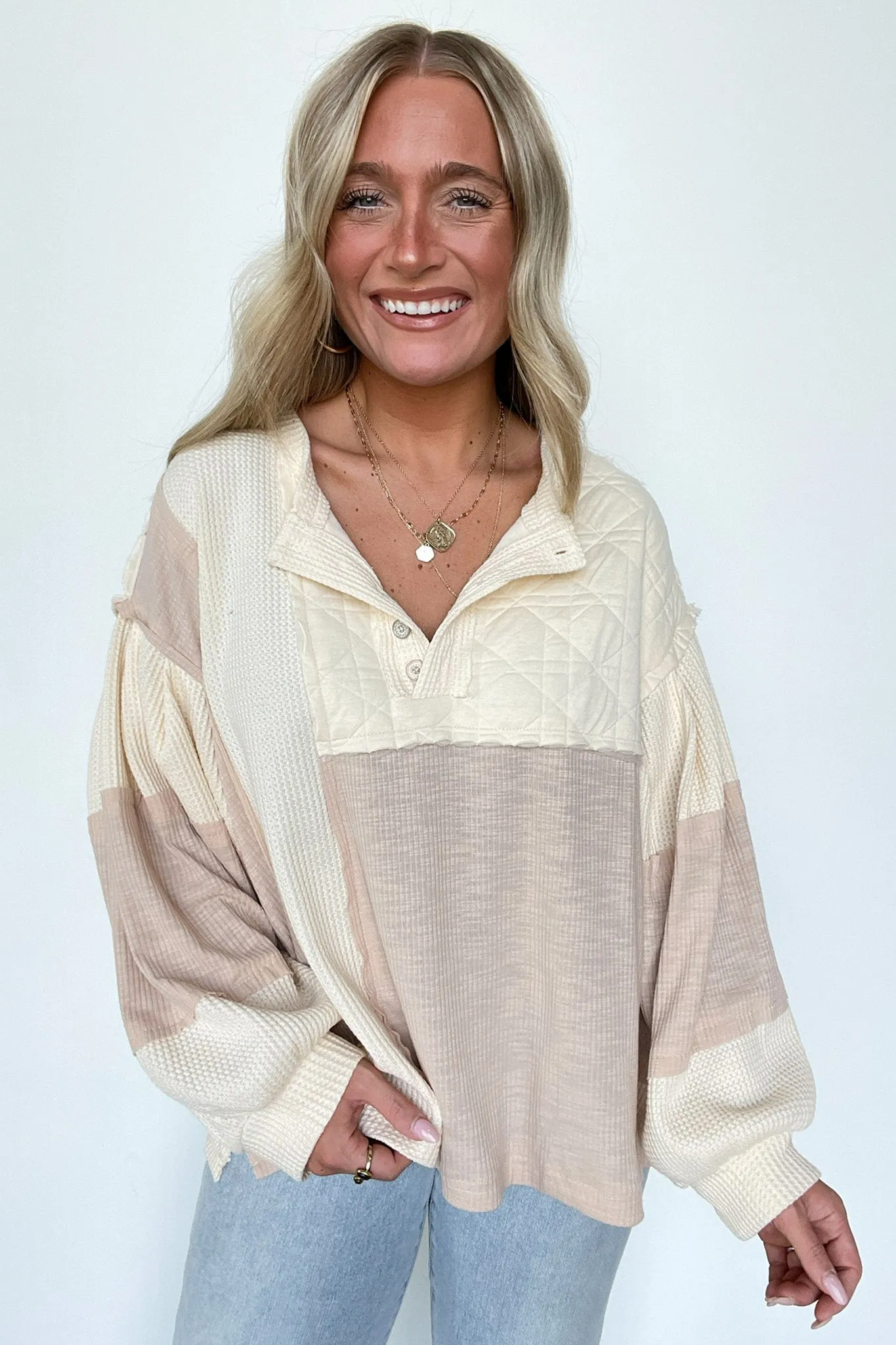 Kayleen Balloon Sleeve Thermal Top sold by Madison + Mallory product image thumbnail 3