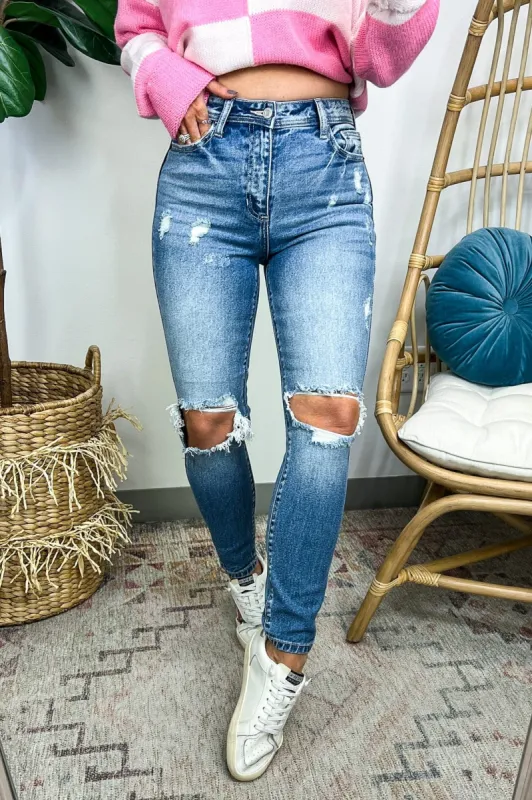 Dariah High Rise Cutout Mom Jeans - FINAL SALE sold by Madison + Mallory