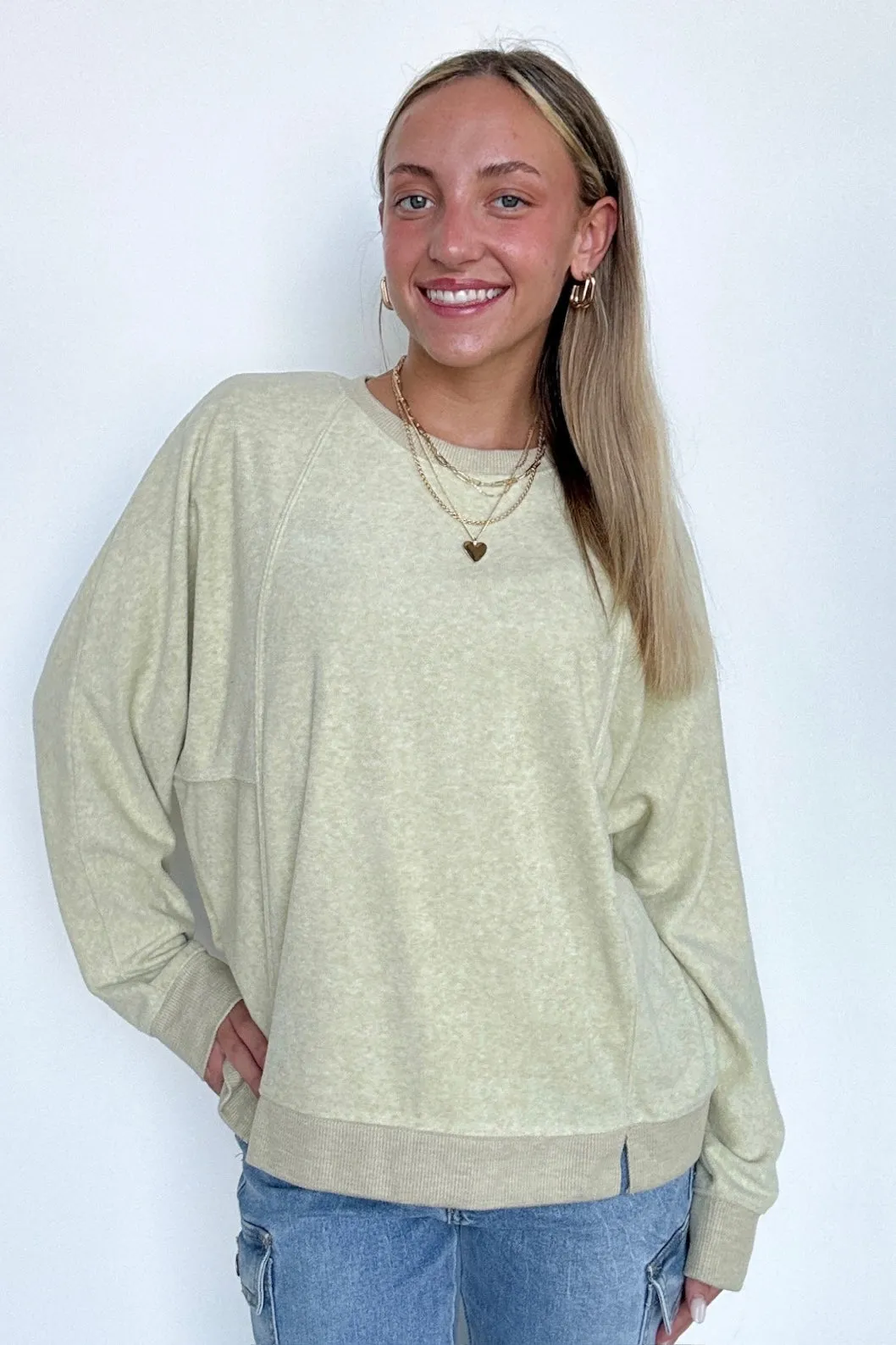 Janay Oversized Contrast Knit Pullover - FINAL SALE sold by Madison + Mallory