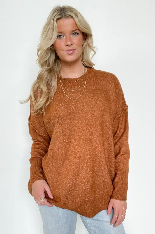 Soft Horizon High Low Hem Pocket Sweater - BACK IN STOCK sold by Madison + Mallory