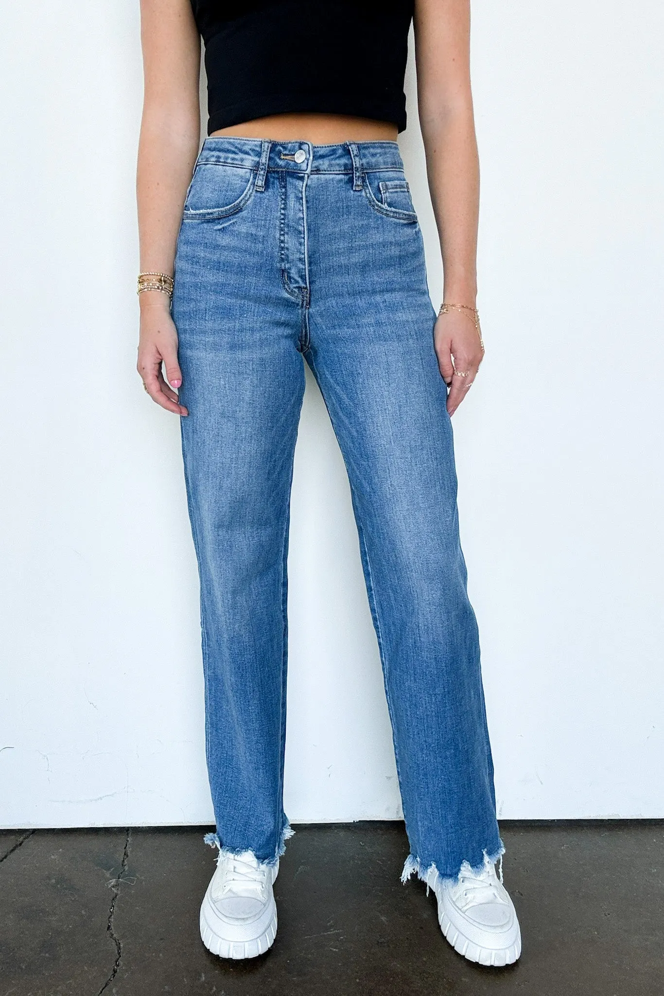 Easy Stride Tummy Control 90's Vintage Super High Loose Jeans sold by Madison + Mallory product image thumbnail 5