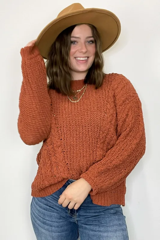 Winter Wonder Oversized Cable Knit Chenille Sweater sold by Madison + Mallory