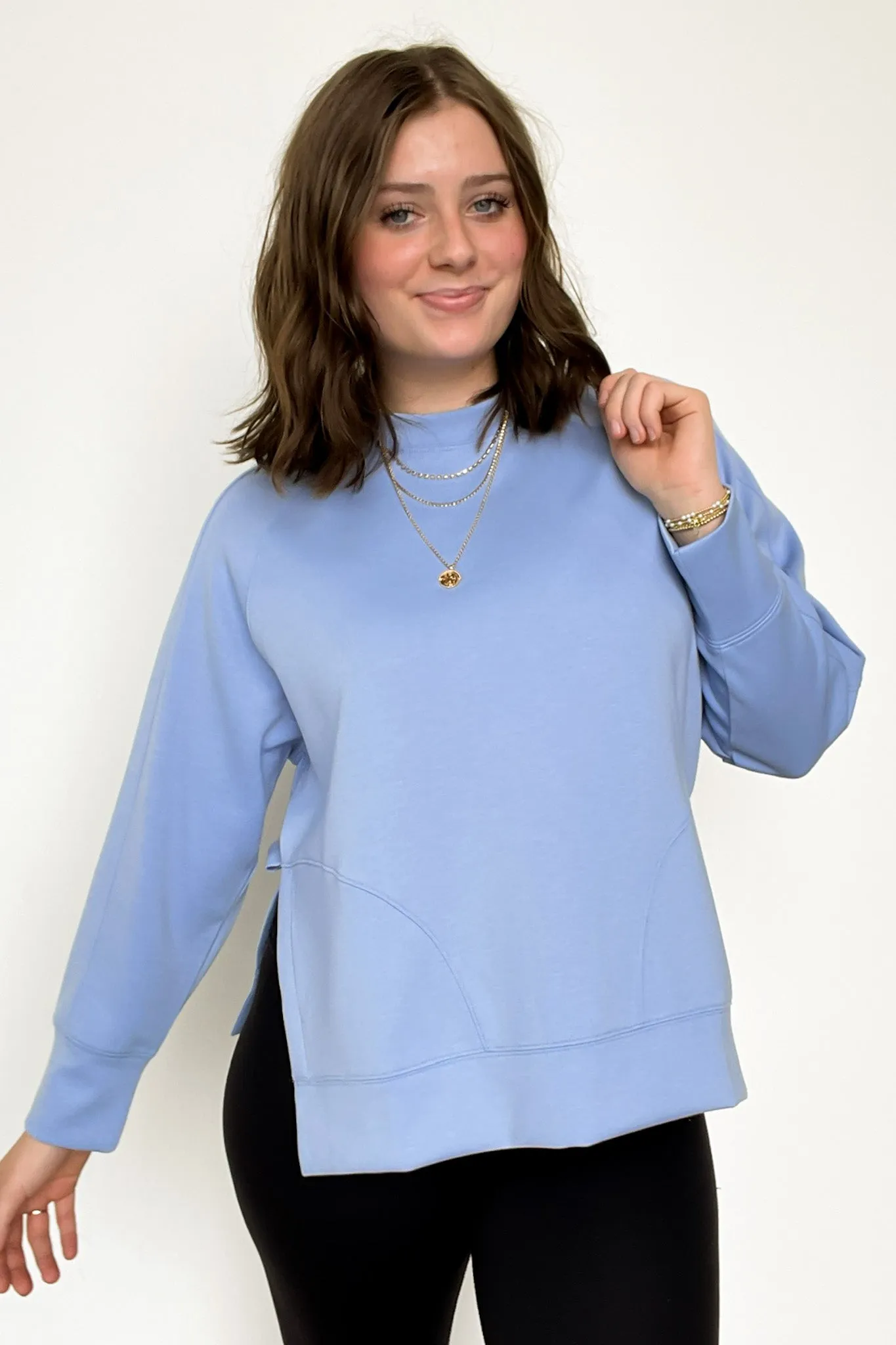 Julien Scuba Knit Side Slit Pullover - FINAL SALE sold by Madison + Mallory product image thumbnail 4