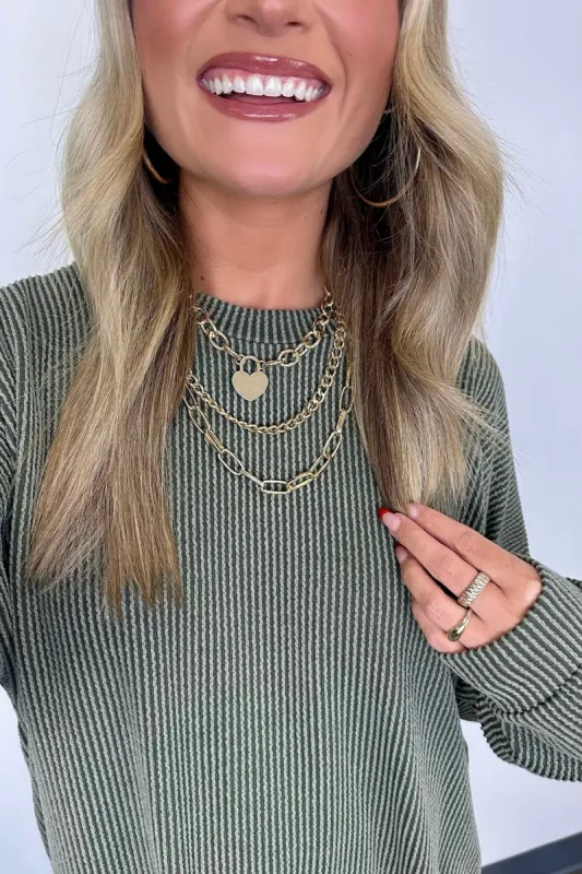 Sweet Glamour Multi Layered Heart Chain Necklace sold by Madison + Mallory