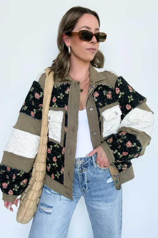 Effortless Escape Floral Patched Jacket - BACK IN STOCK sold by Madison + Mallory