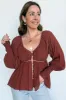 Ella Button Front Peplum Top - FINAL SALE sold by Madison + Mallory