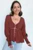 Ella Button Front Peplum Top - FINAL SALE sold by Madison + Mallory