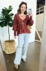 Ella Button Front Peplum Top - FINAL SALE sold by Madison + Mallory