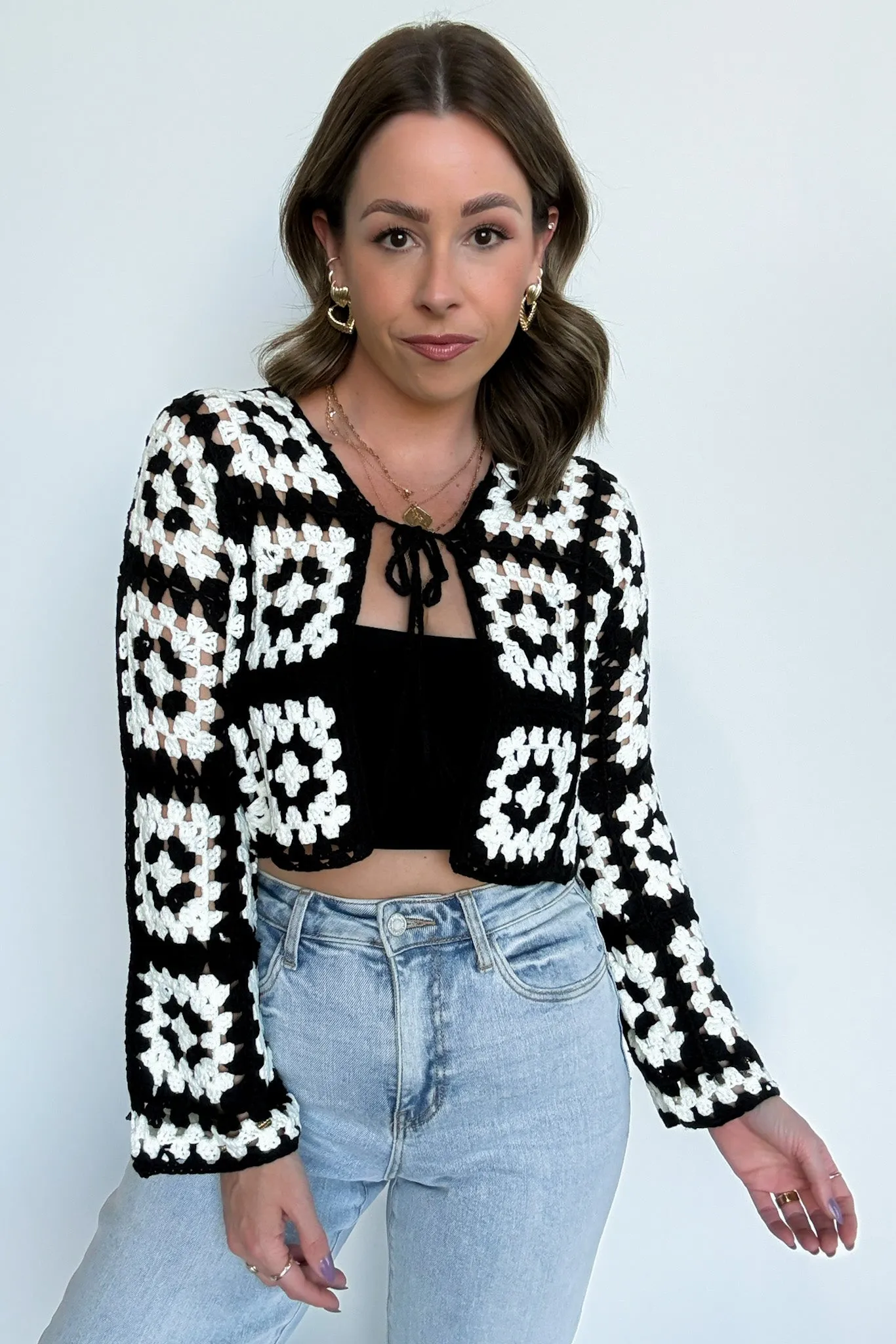 Timeless Vibes Crochet Square Cardigan sold by Madison + Mallory product image thumbnail 4