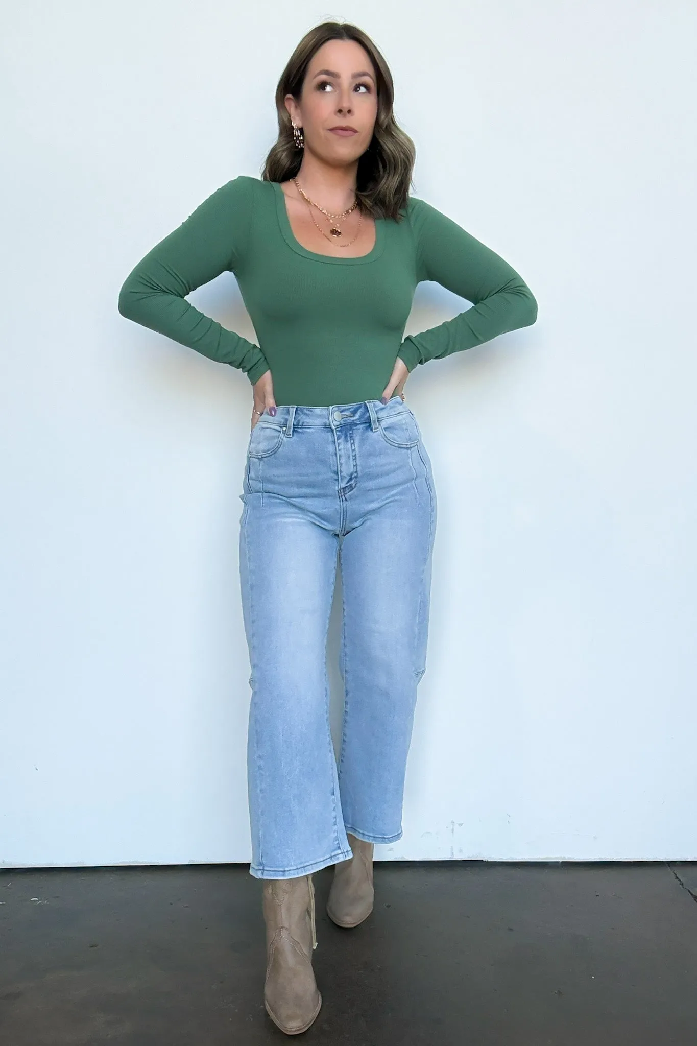 Susana Crop Wide Leg Seam Detail Jeans sold by Madison + Mallory product image thumbnail 2