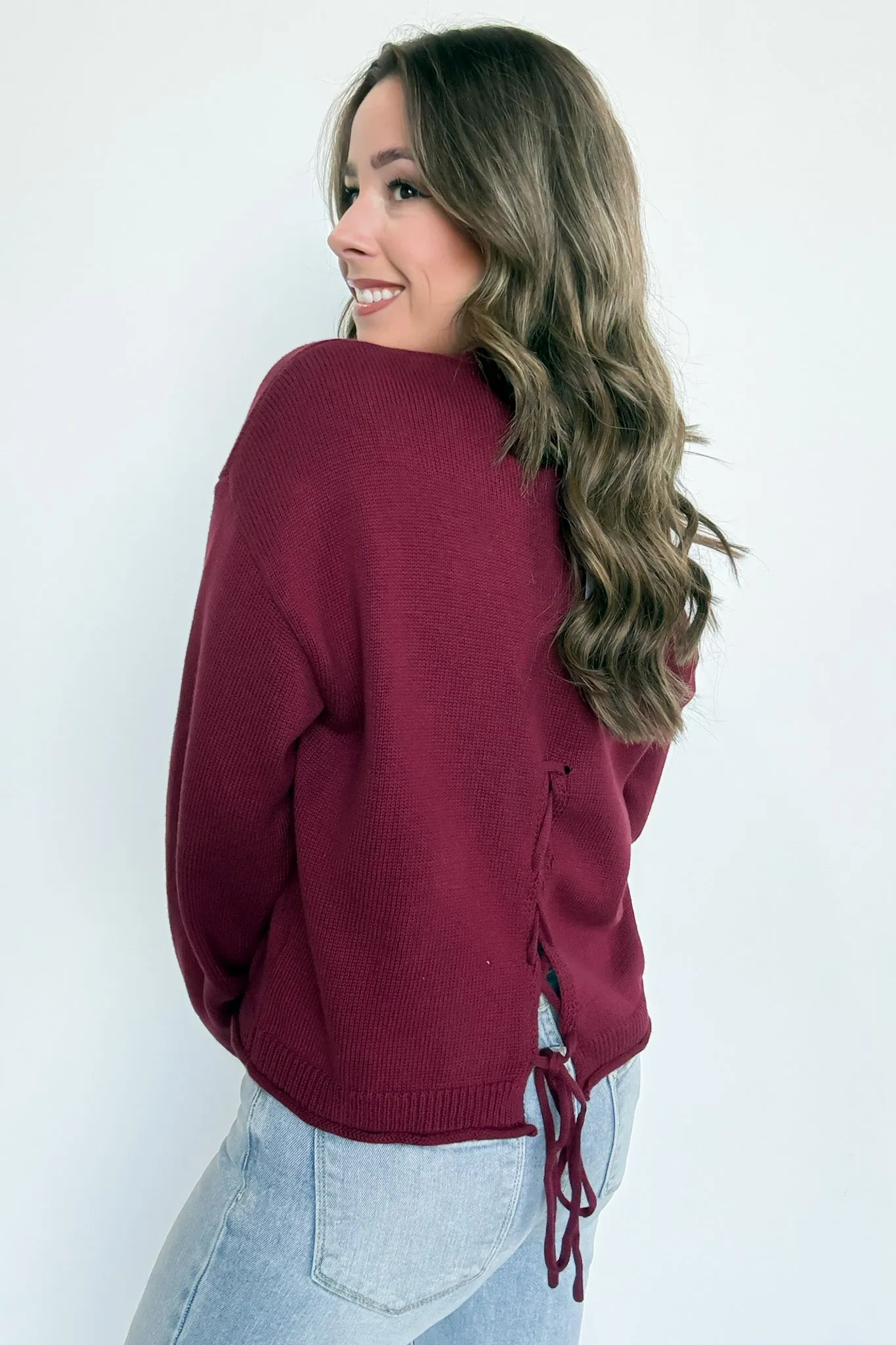 Rebecca Lace Up Back Sweater - FINAL SALE sold by Madison + Mallory product image thumbnail 5