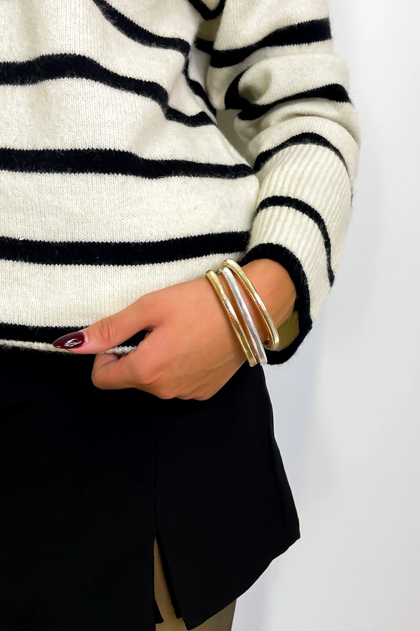 Callam Mixed Metal Stretch Bracelets sold by Madison + Mallory