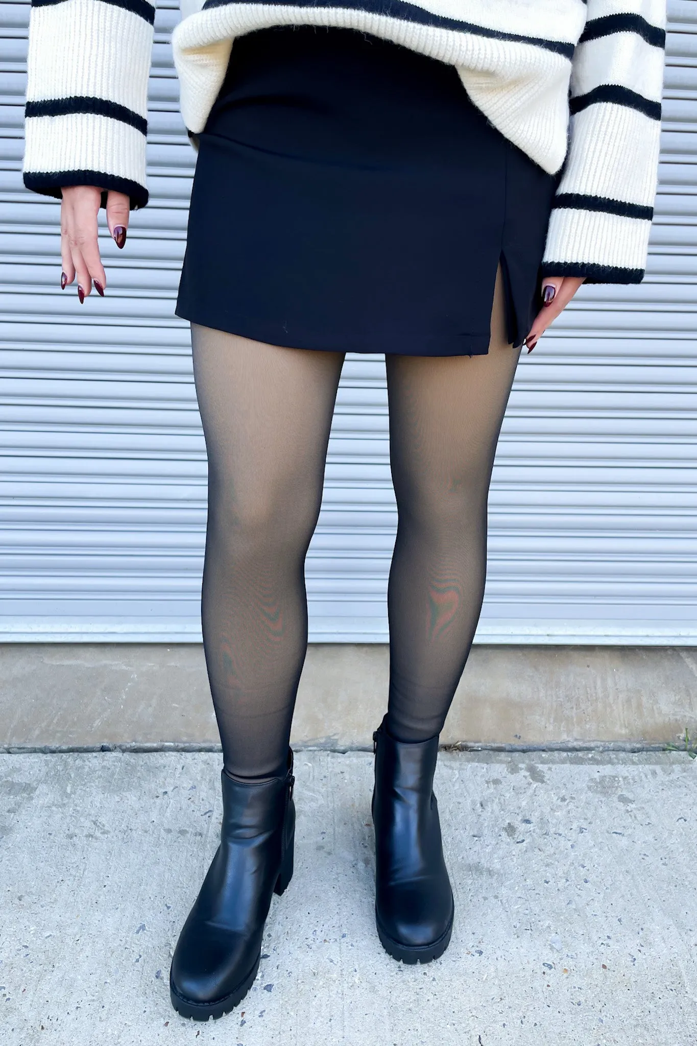 Cozy Forecast Fleece Lined High Waist Tights sold by Madison + Mallory product image thumbnail 2