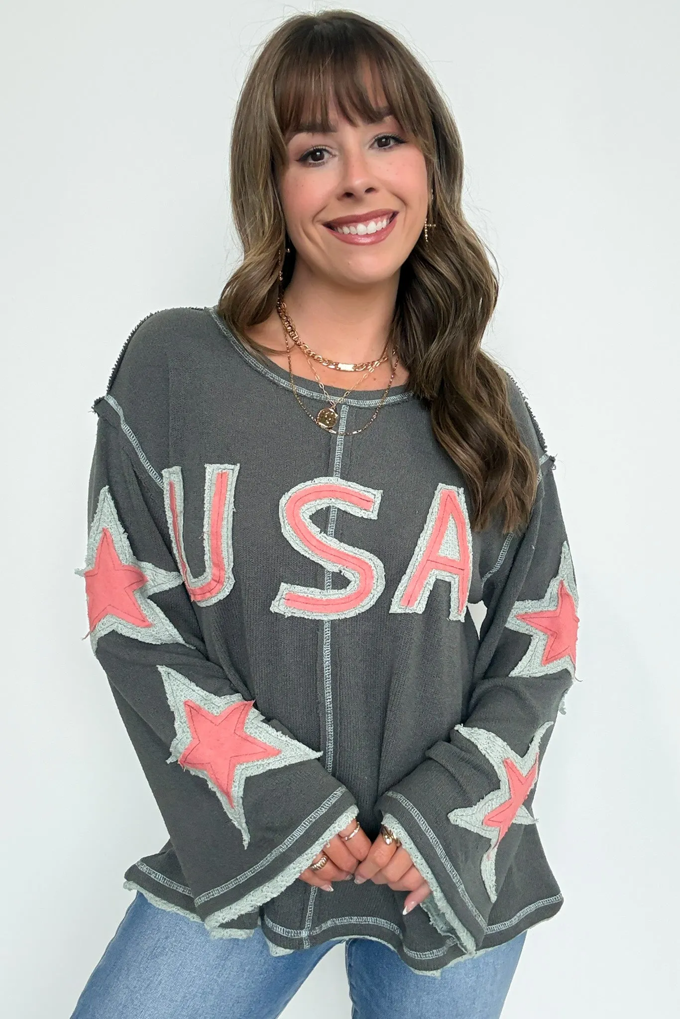USA Star Graphic Patch Pullover sold by Madison + Mallory product image thumbnail 4