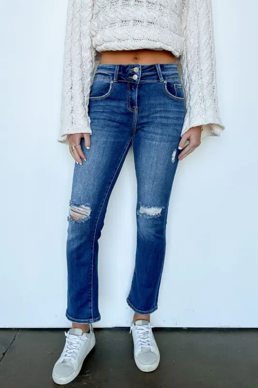 Marisse High Rise Distressed Slim Straight Jeans - FINAL SALE made by Risen