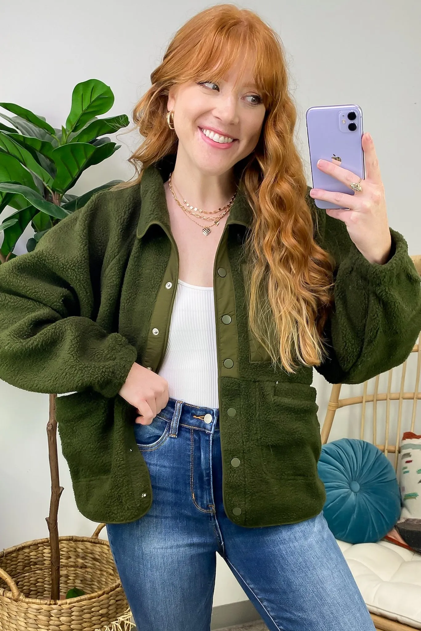 Coziest Option Fleece Snap Button Jacket - FINAL SALE sold by Madison + Mallory