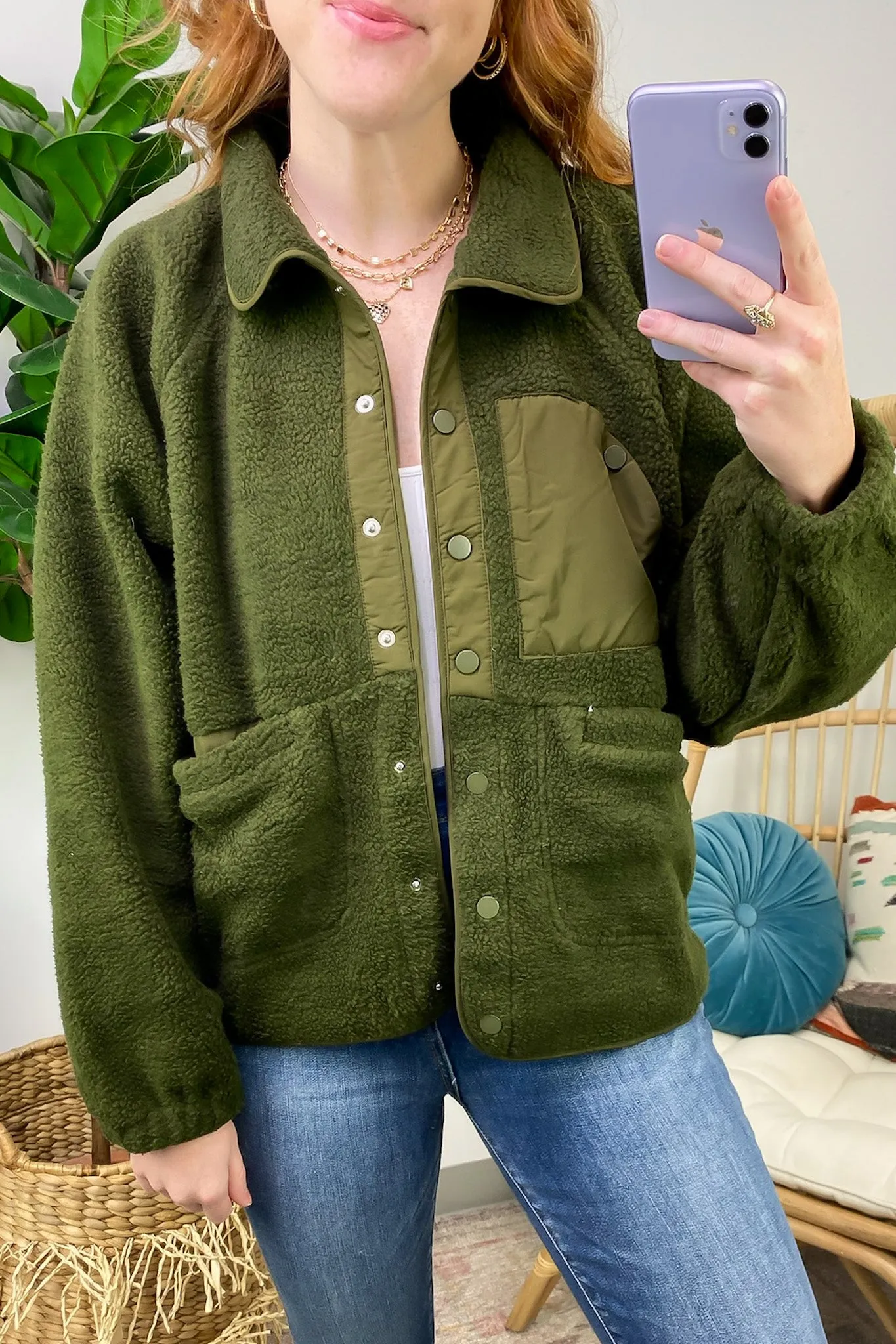 Coziest Option Fleece Snap Button Jacket - FINAL SALE sold by Madison + Mallory product image thumbnail 4