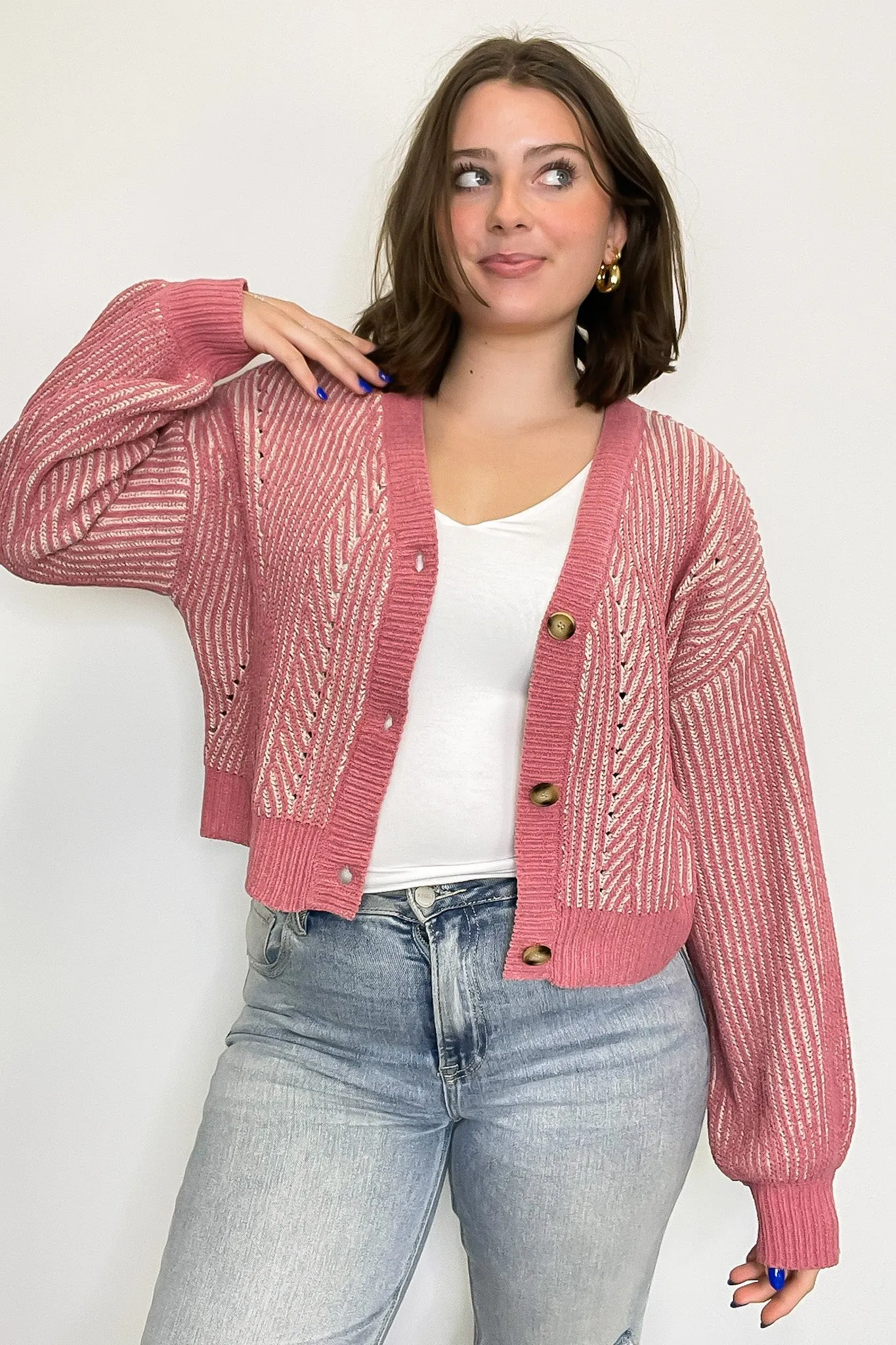 Signature Sunday Two Tone Button Down Cardigan - FINAL SALE sold by Madison + Mallory product image thumbnail 2